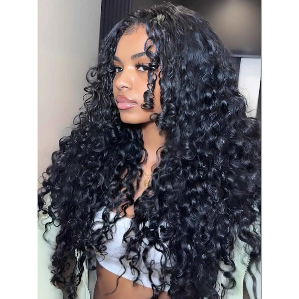 "370 Fitted Cap" HD LACE FRONT WIG WITH Invisible Strap - Spanish Crimped Loose Wave Curl