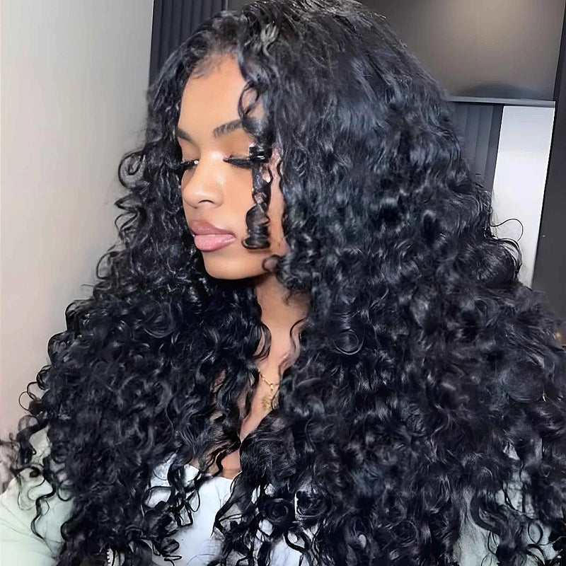 "370 Fitted Cap" HD LACE FRONT WIG WITH Invisible Strap - Spanish Crimped Loose Wave Curl