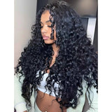 "370 Fitted Cap" HD LACE FRONT WIG WITH Invisible Strap - Spanish Crimped Loose Wave Curl