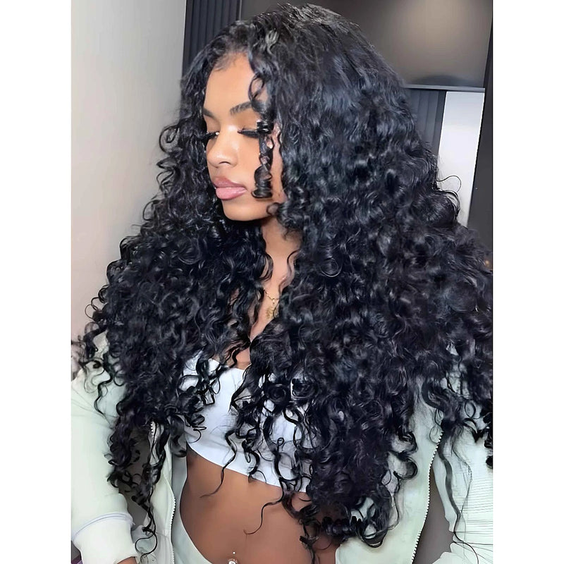 "370 Fitted Cap" HD LACE FRONT WIG WITH Invisible Strap - Spanish Crimped Loose Wave Curl