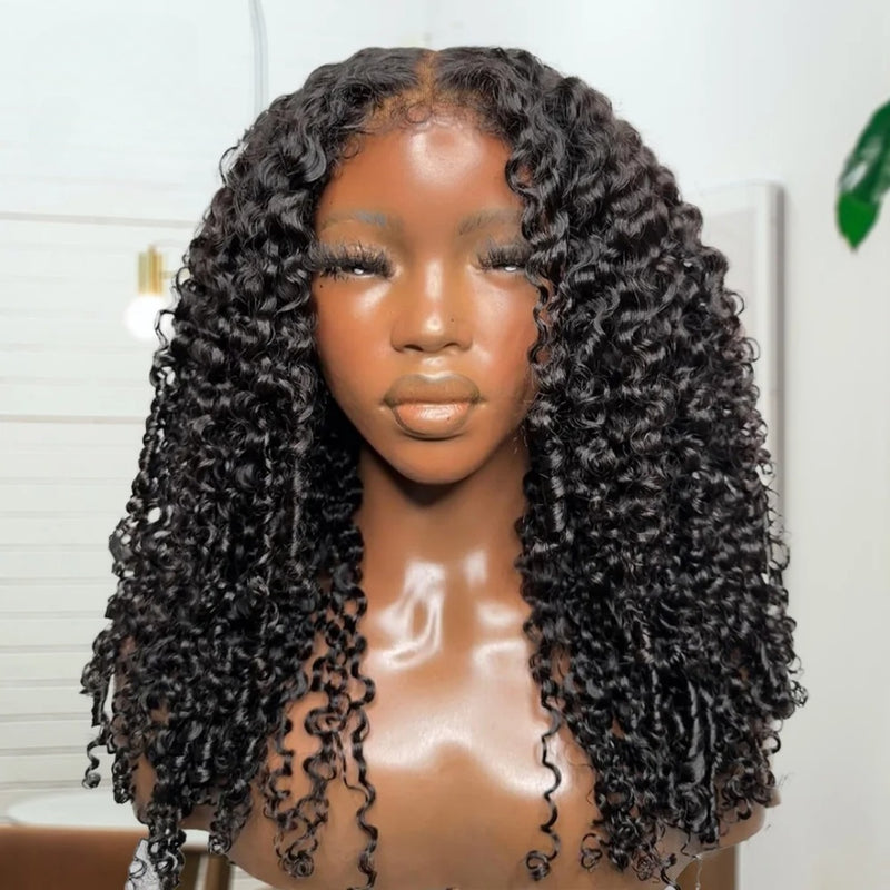 360 HD LACE FRONT WIG WITH Invisible Strap - Finger Coily Curl with Curly Edge