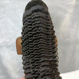 WHOLE LACE NO MESH TRANSPARENT LACE HUMAN HAIR WIG WITH TRANSPARENT DRAWSTRING - LOOSE WAVE