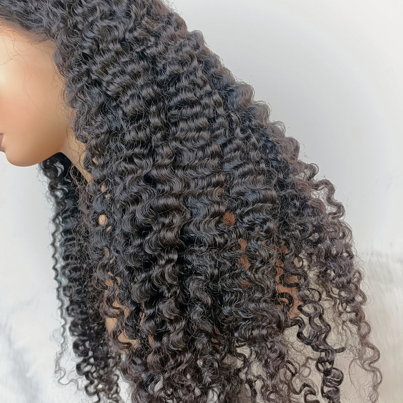 【Upgraded】PreCut 4-Line Invisible Strap 360 HD Lace Wig - Burmese Curly