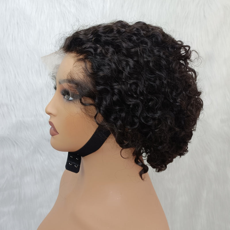 "LAGOS" M-Shaped HAIRLINE 13x4/13X6 HD/Transparent Lace Front Pixie Cut Wig - Curly