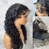 【Solo-Piece】Invisible Strap 360 HD Lace 24inch 180%Wig - Water Wave with Curly Edge