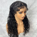 【Solo-Piece】Invisible Strap 360 HD Lace 24inch 180%Wig - Water Wave with Curly Edge