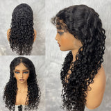【Solo-Piece】Invisible Strap 360 HD Lace 24inch 180%Wig - Water Wave with Curly Edge