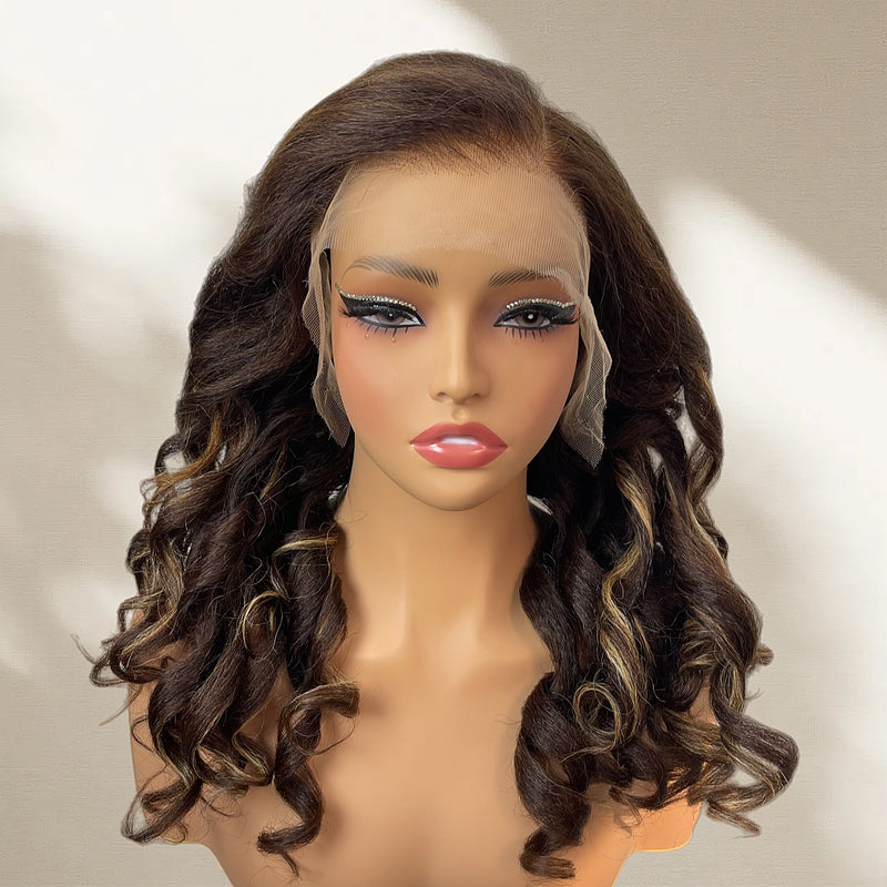 Bye~Bye~KNOTS HD Lace 13x6 Frontal Upgraded Hairline Highlight Color Wig - Kinky Wave