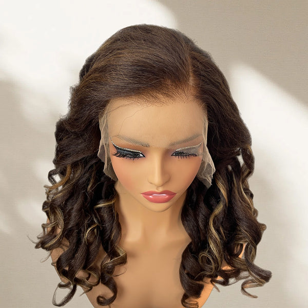 Bye~Bye~KNOTS HD Lace 13x6 Frontal Upgraded Hairline Highlight Color Wig - Kinky Wave