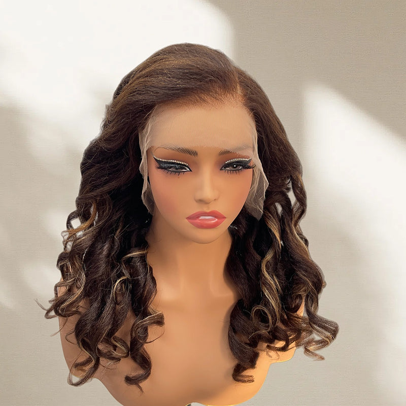 Bye~Bye~KNOTS HD Lace 13x6 Frontal Upgraded Hairline Highlight Color Wig - Kinky Wave