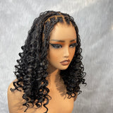 "Fitted Cap" Full Lace Knotless Braided Wig with Invisible Strap - Bouncy Curl