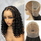 "Fitted Cap" Full Lace Knotless Braided Wig with Invisible Strap - Bouncy Curl