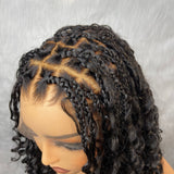"Fitted Cap" Full Lace Knotless Braided Wig with Invisible Strap - Bouncy Curl
