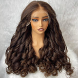 Bye~Bye~KNOTS HD Lace 13x6 Frontal Upgraded Hairline Brown Color Wig - Yaki Wave