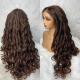 Bye~Bye~KNOTS HD Lace 13x6 Frontal Upgraded Hairline Brown Color Wig - Yaki Wave