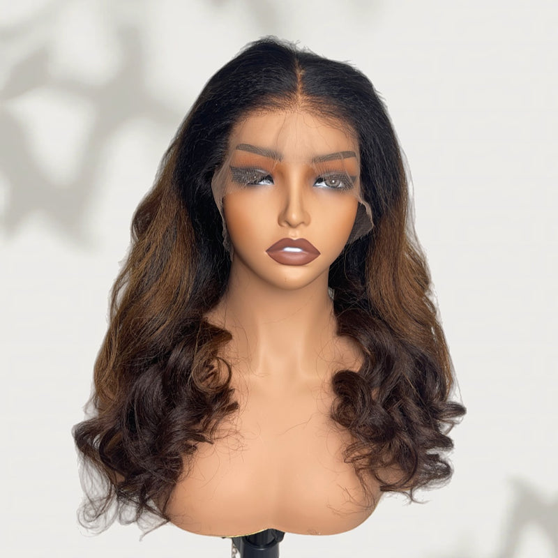Bye~Bye~KNOTS HD Lace 13x6 Frontal Upgraded Hairline Highlight Color Wig - Yaki Wave