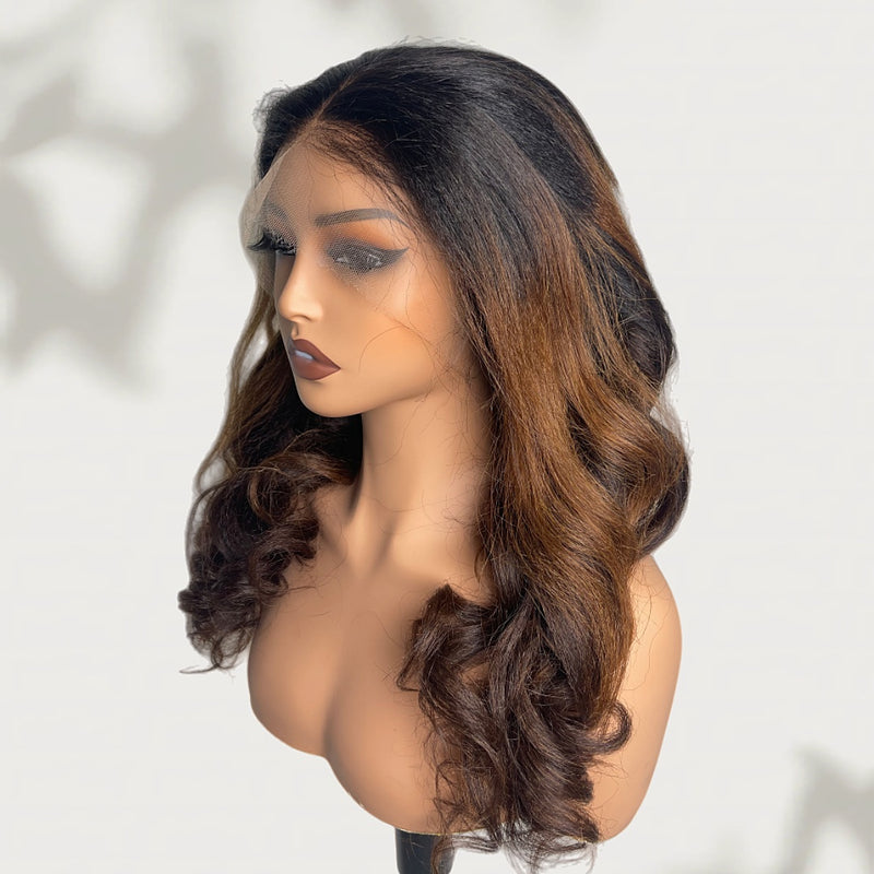 Bye~Bye~KNOTS HD Lace 13x6 Frontal Upgraded Hairline Highlight Color Wig - Yaki Wave