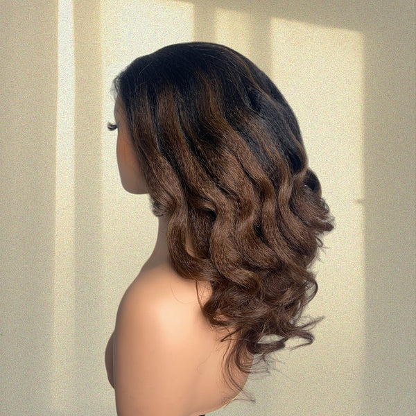 13x4/13x6 HD Lace Full Frontal Highlight Color with Drawstring Wig - Yaki Wave