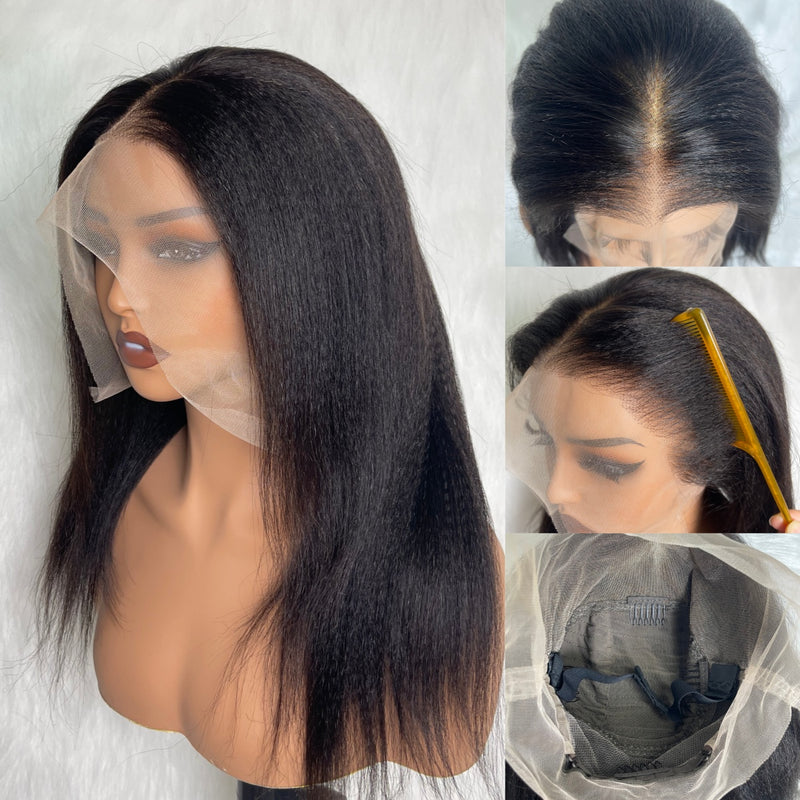 【Solo-Piece】360 Transparent Lace Preplucked 16inch 150% Wig - Yaki Straight