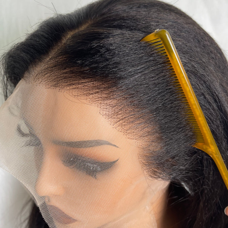 【Solo-Piece】360 Transparent Lace Preplucked 16inch 150% Wig - Yaki Straight