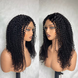 WHOLE LACE NO MESH TRANSPARENT LACE HUMAN HAIR WIG WITH Invisible Strap - Kinky Curly