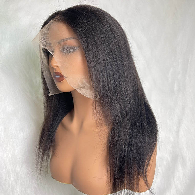 【Solo-Piece】360 Transparent Lace Preplucked 16inch 150% Wig - Yaki Straight