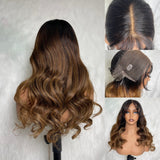 【Solo-Piece】Byebye Knots 360 HD Lace Pre-Cut 4-line Invisi-Strap 20inch 180% Color Wig - Body Wave Wavy with Bang