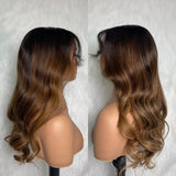 【Solo-Piece】Byebye Knots 360 HD Lace Pre-Cut 4-line Invisi-Strap 20inch 180% Color Wig - Body Wave Wavy with Bang