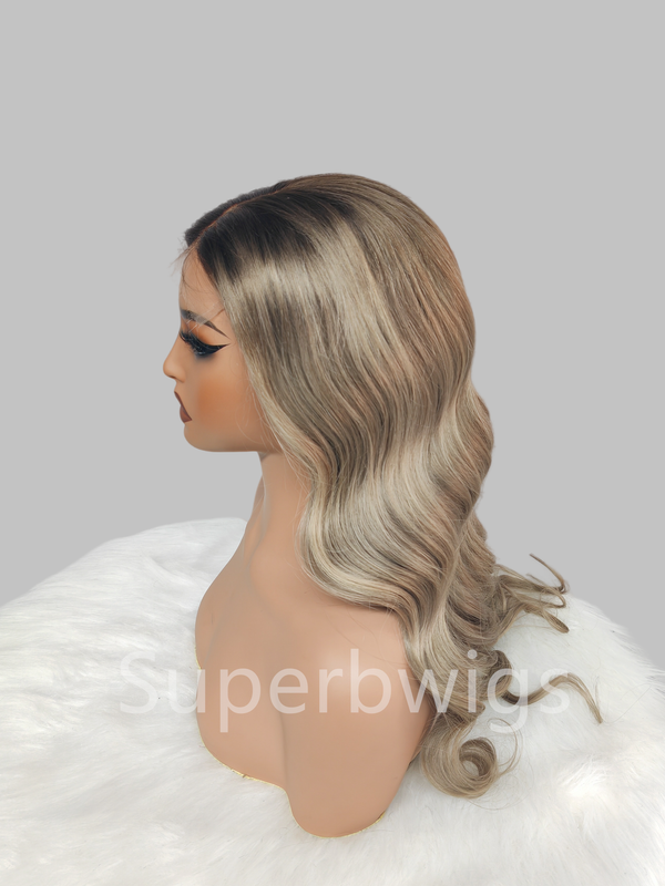 【LUX HAIR】5x5/13x4 HD Swiss Lace Pre-plucked Ombre Highlight Color 180% Human Hair Wig - Body Wave