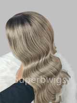 【LUX HAIR】5x5/13x4 HD Swiss Lace Pre-plucked Ombre Highlight Color 180% Human Hair Wig - Body Wave