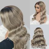 【LUX HAIR】5x5/13x4 HD Swiss Lace Pre-plucked Ombre Highlight Color 180% Human Hair Wig - Body Wave