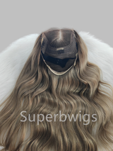 【LUX HAIR】5x5/13x4 HD Swiss Lace Pre-plucked Ombre Highlight Color 180% Human Hair Wig - Body Wave