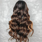 13x6 HD Swiss Lace Upgraded Hairline Pre-plucked 150%180% Ombre Highlight Color Wig - Body Wave Wavy