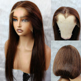 "LAGOS" M-Shaped HAIRLINE 13x6 HD Lace Front Brown Color Wig - Straight