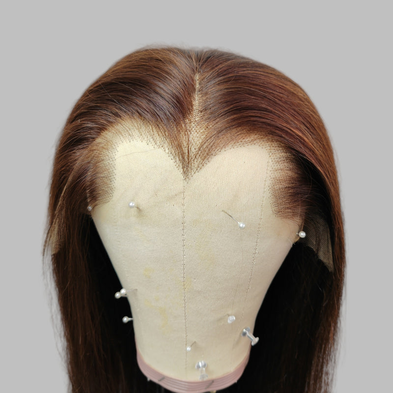 "LAGOS" M-Shaped HAIRLINE 13x6 HD Lace Front Brown Color Wig - Straight