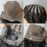 9x6 Transparent Lace Braided Human Hair Wig - Curly/ Water Wave