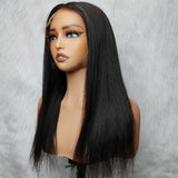 【Solo-Piece】"BYEBYE KNOTS" 13x6 Full Frontal HD Lace Upgraded Preplucked 14inch 130%Wig - Light Yaki Straight