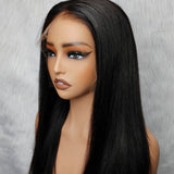 【Solo-Piece】"BYEBYE KNOTS" 13x6 Full Frontal HD Lace Upgraded Preplucked 14inch 130%Wig - Light Yaki Straight