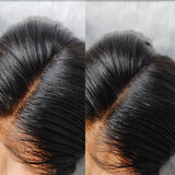 【Solo-Piece】"BYEBYE KNOTS" 13x6 Full Frontal HD Lace Upgraded Preplucked 14inch 130%Wig - Light Yaki Straight