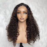 【Solo-Piece】13x6 HD Lace LAGOS Hairline 22inch 250% Ombre Brown Wig - Deep Curly