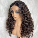 【Solo-Piece】13x6 HD Lace LAGOS Hairline 22inch 250% Ombre Brown Wig - Deep Curly