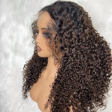 【Solo-Piece】13x6 HD Lace LAGOS Hairline 22inch 250% Ombre Brown Wig - Deep Curly