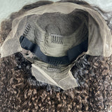 【Solo-Piece】13x6 HD Lace LAGOS Hairline 22inch 250% Ombre Brown Wig - Deep Curly