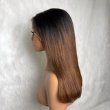 【Solo-Piece】 13x6 HD Lace 14inch 150% Ombre Color Lace Front Wig - Straight BOB