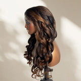 "3D DOME CAP" 9x6 HD Lace Upgraded Hairline C-shape Ear Highlight Color Wig with Drawstring - Yaki Wave