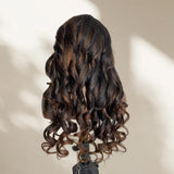 "3D DOME CAP" 9x6 HD Lace Upgraded Hairline C-shape Ear Highlight Color Wig with Drawstring - Yaki Wave