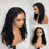 "3D DOME CAP" 9x6 HD Lace Upgraded Hairline C-shape Ear Glueless Wig with Drawstring - Kinky Burmese Curly with Spiral Curls End