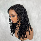 "3D DOME CAP" 9x6 HD Lace Upgraded Hairline C-shape Ear Glueless Wig with Drawstring - Kinky Burmese Curly with Spiral Curls End