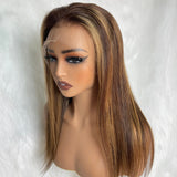 【Solo-Piece】360 HD Lace Preplucked 14inch 150% Super Preplucked Highlight Color Invisible Strap Wig - Straight
