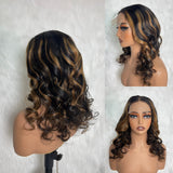 【Solo-Piece】4x4 Transparent Lace 18inch 150% Highlighht Color Wig - Body Wave Wavy